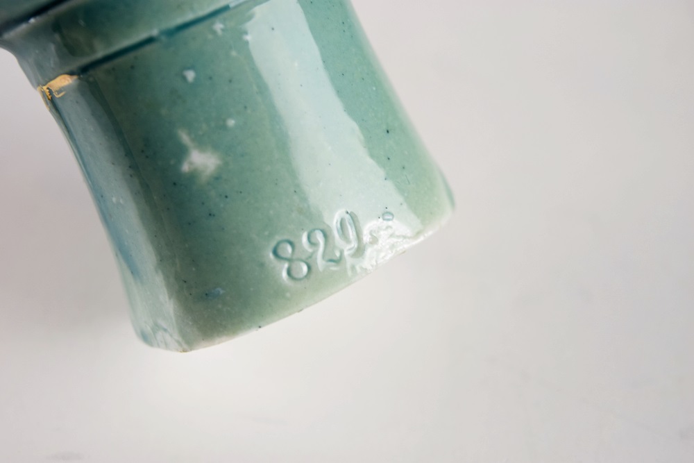 A Whimsical Vintage Three Little Pigs Porcelain Toothpick Holder