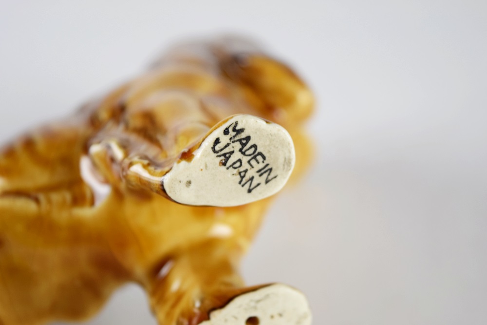 Miniature Vintage Canine Hand-Painted Figurines, Made in Japan