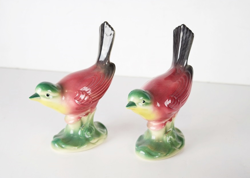 A Collection of Vintage Royal Copley Bird Vases