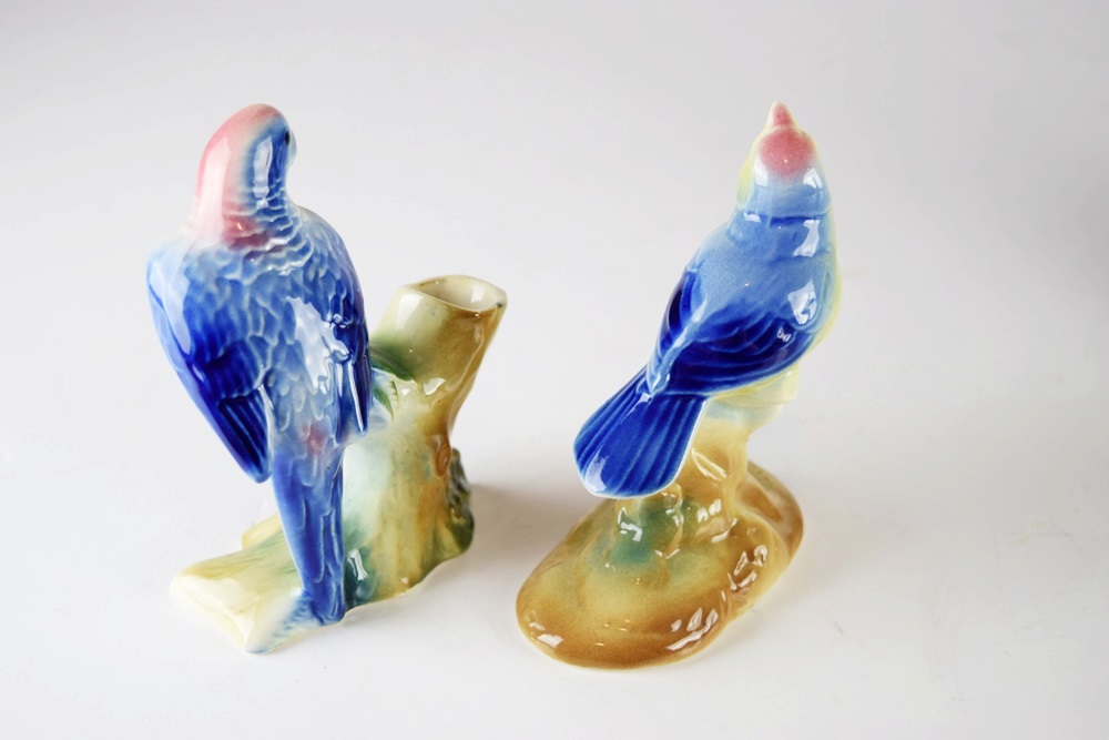 A Collection of Vintage Royal Copley Bird Vases