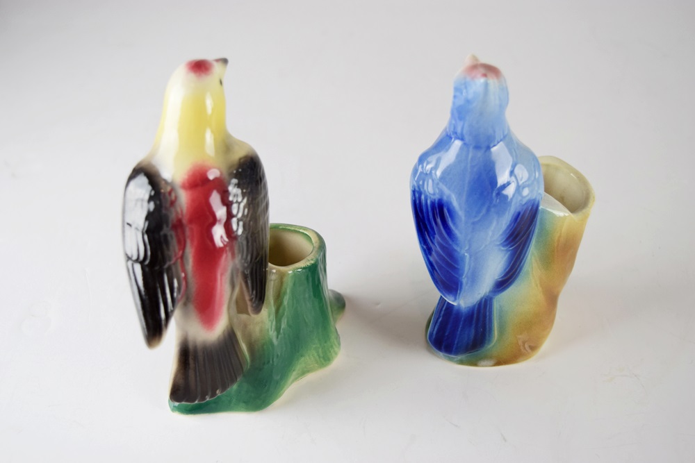 A Collection of Vintage Royal Copley Bird Vases