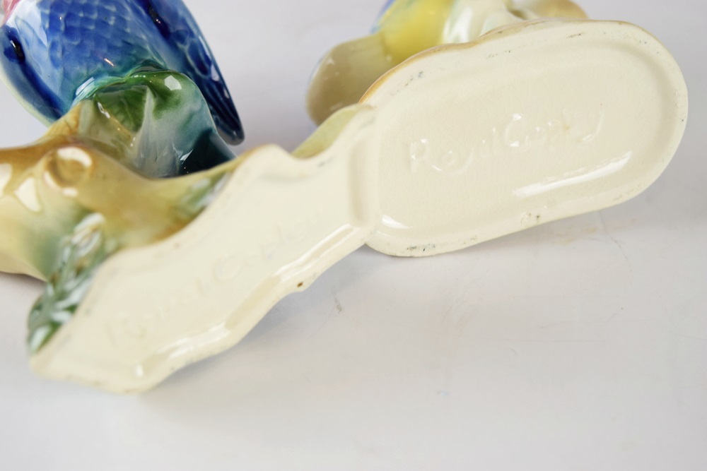 A Collection of Vintage Royal Copley Bird Vases