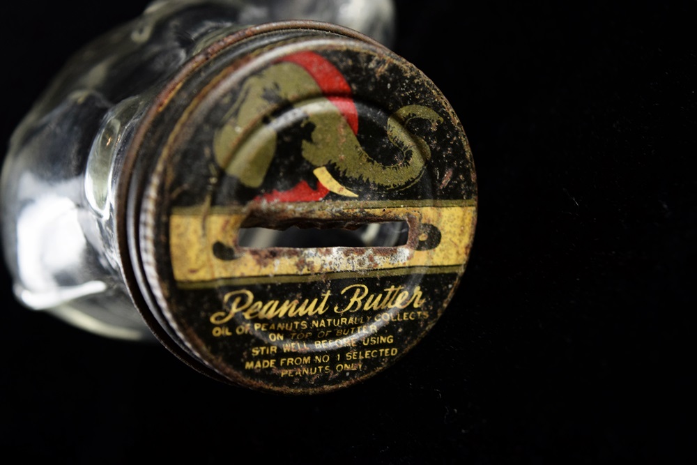 A Darling Antique "Jumbo" Peanut Butter Jar Bank Plus Others