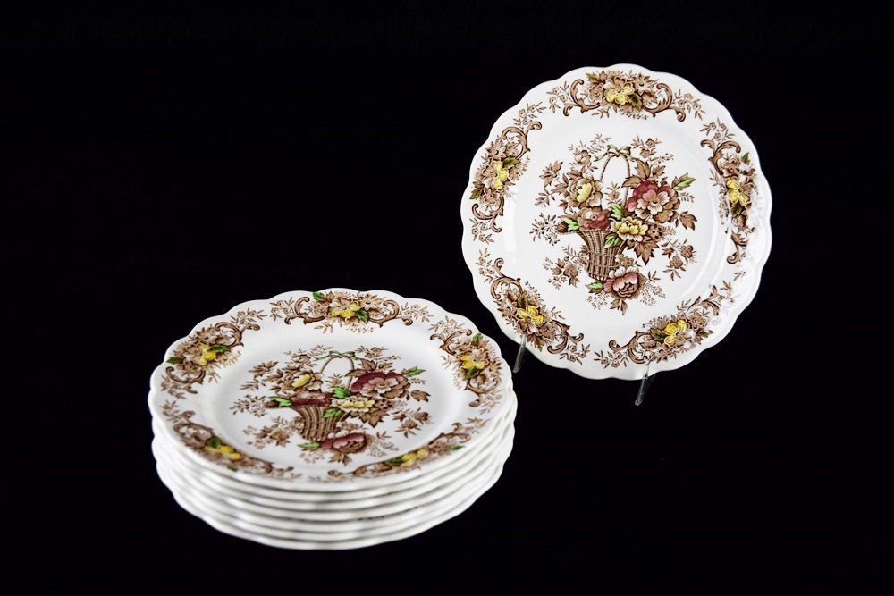 Charming Vintage Stafforshire "Old English Bouquet" Salad Plates