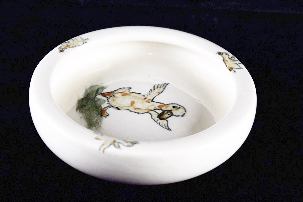 A Vintage Weller Ware Baby Dish with Ducks