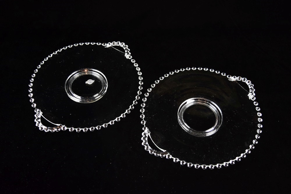 A Wonderful Set of Six Candlewick Glass Dishes & Two Cake Plates