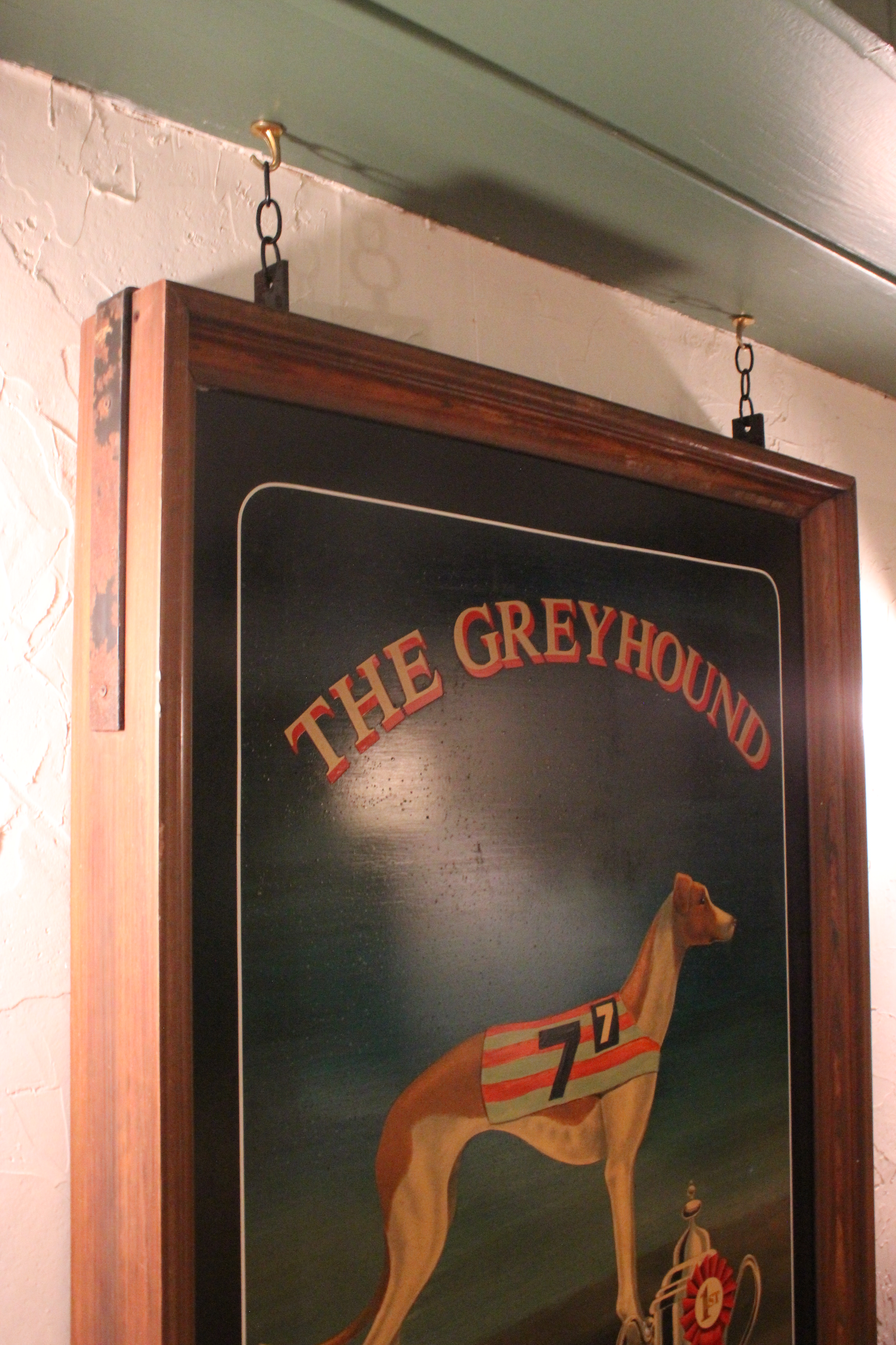 Hand-Painted Two-Sided Wooden Pub Sign 