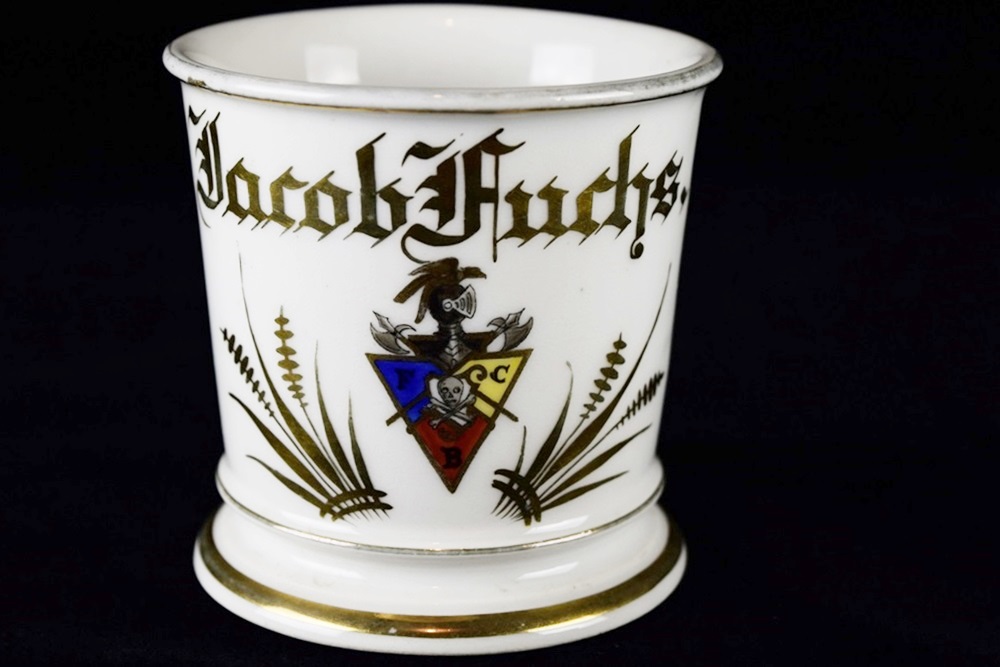 Three Collectible Antique Mugs with Gold Personalized Lettering