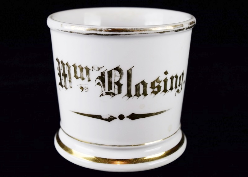Three Collectible Antique Mugs with Gold Personalized Lettering