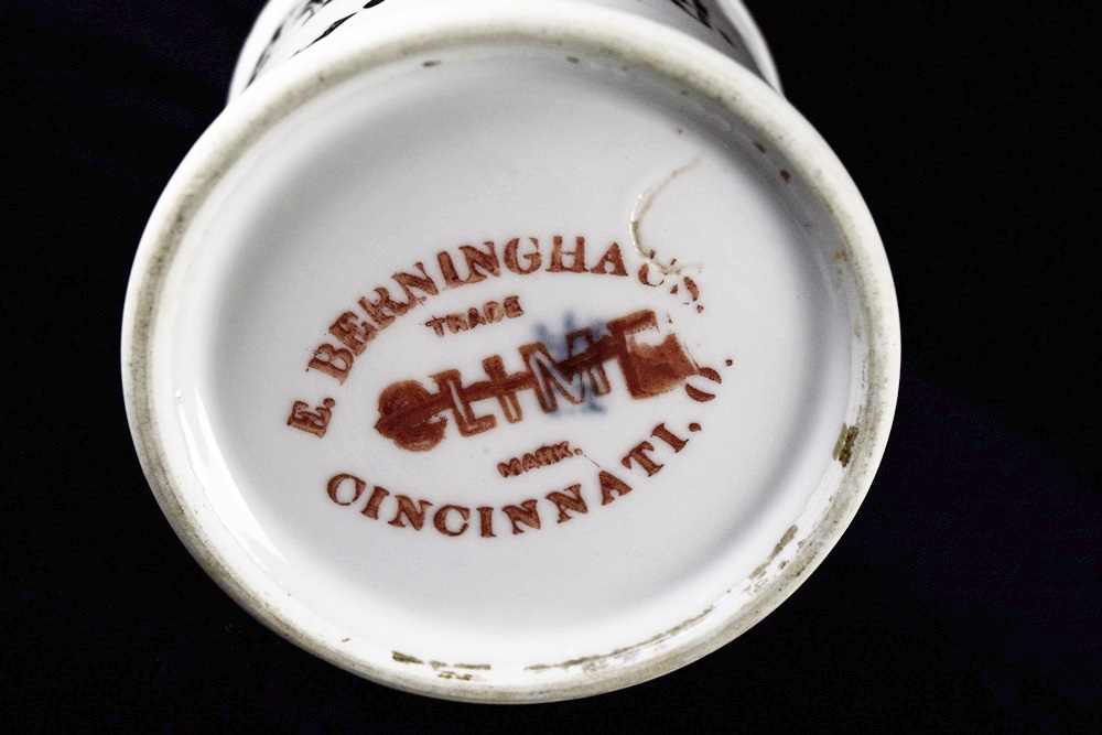 Three Collectible Antique Mugs with Gold Personalized Lettering