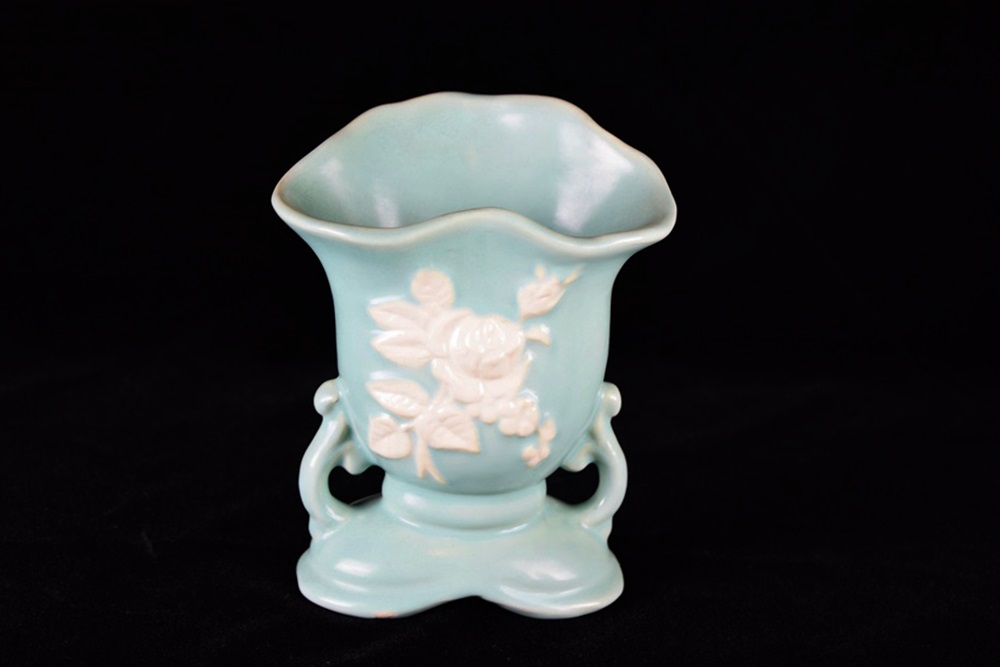 Weller Art Pottery Vase in White Rose Pattern