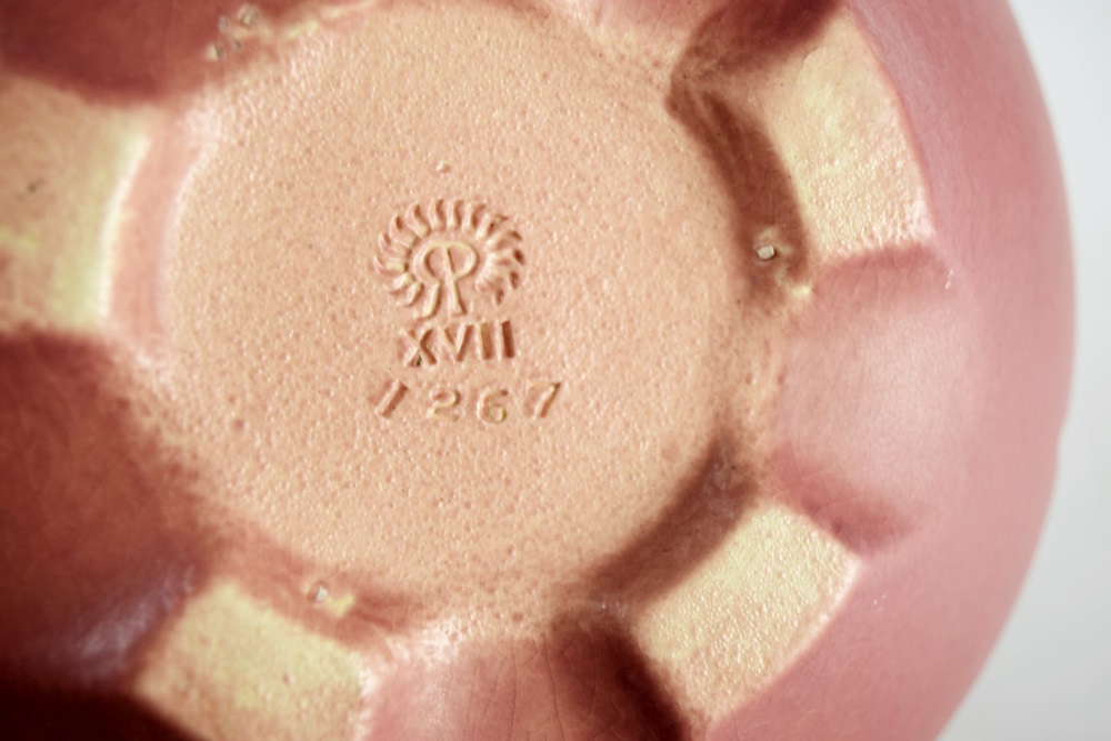 A Shallow Rookwood Bowl and Matching Flower Frog, 1915 and 1917