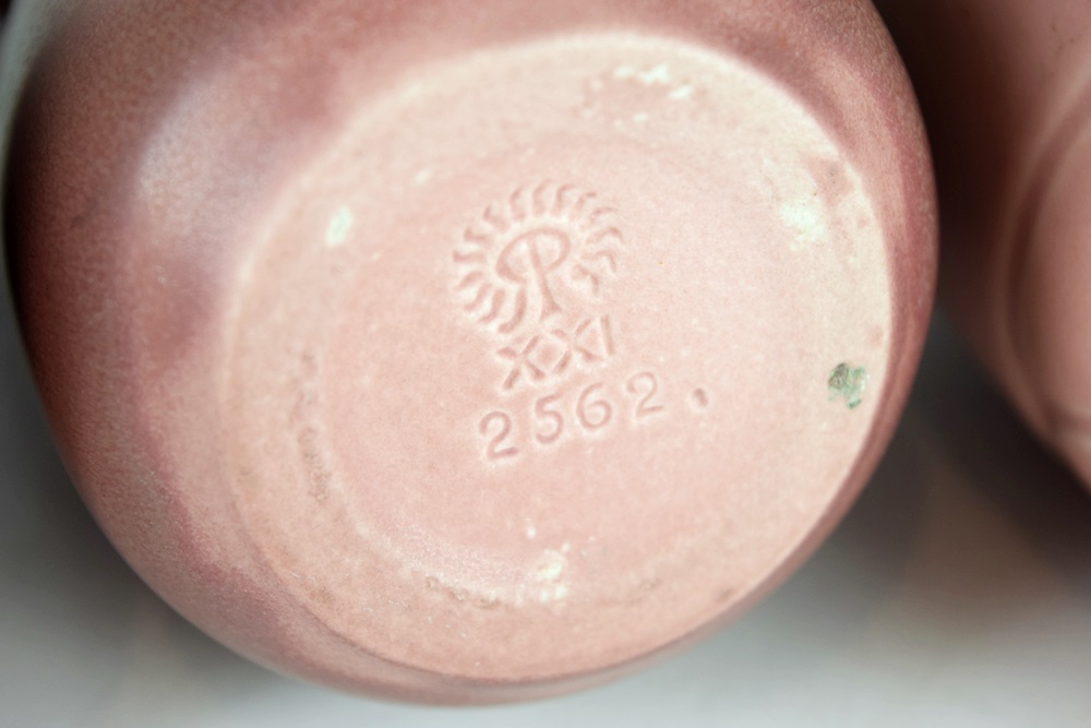 Three Production Rookwood Vases in Pink Matte Glaze