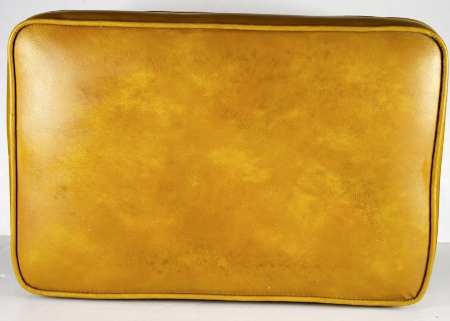 Mid-Century Stool in Yellow Vinyl