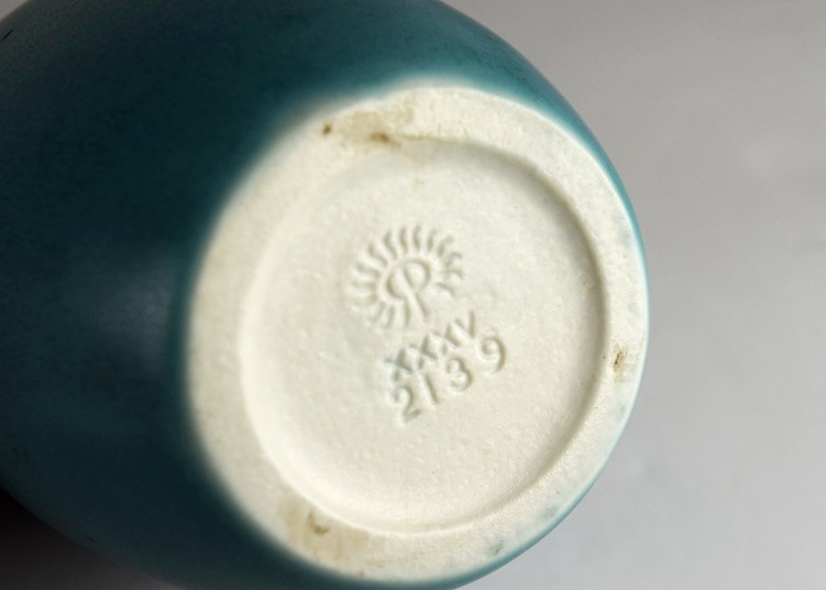 A Pretty Rookwood Vase in Mottle Turquoise Matte Glaze, 1935