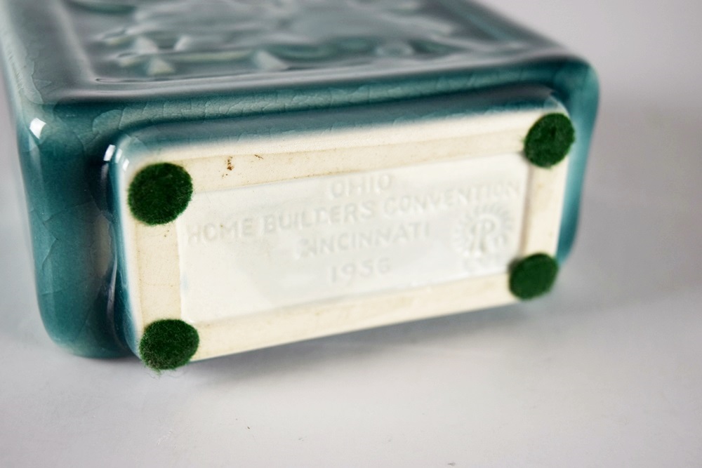 A Charming Rookwood Commemorative Square Vase in Turquoise Glaze