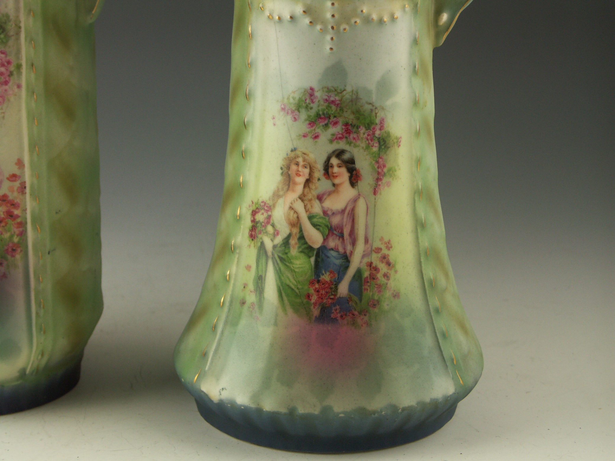 Early 1900s Austrian Robert Hanke Vase and Pitcher