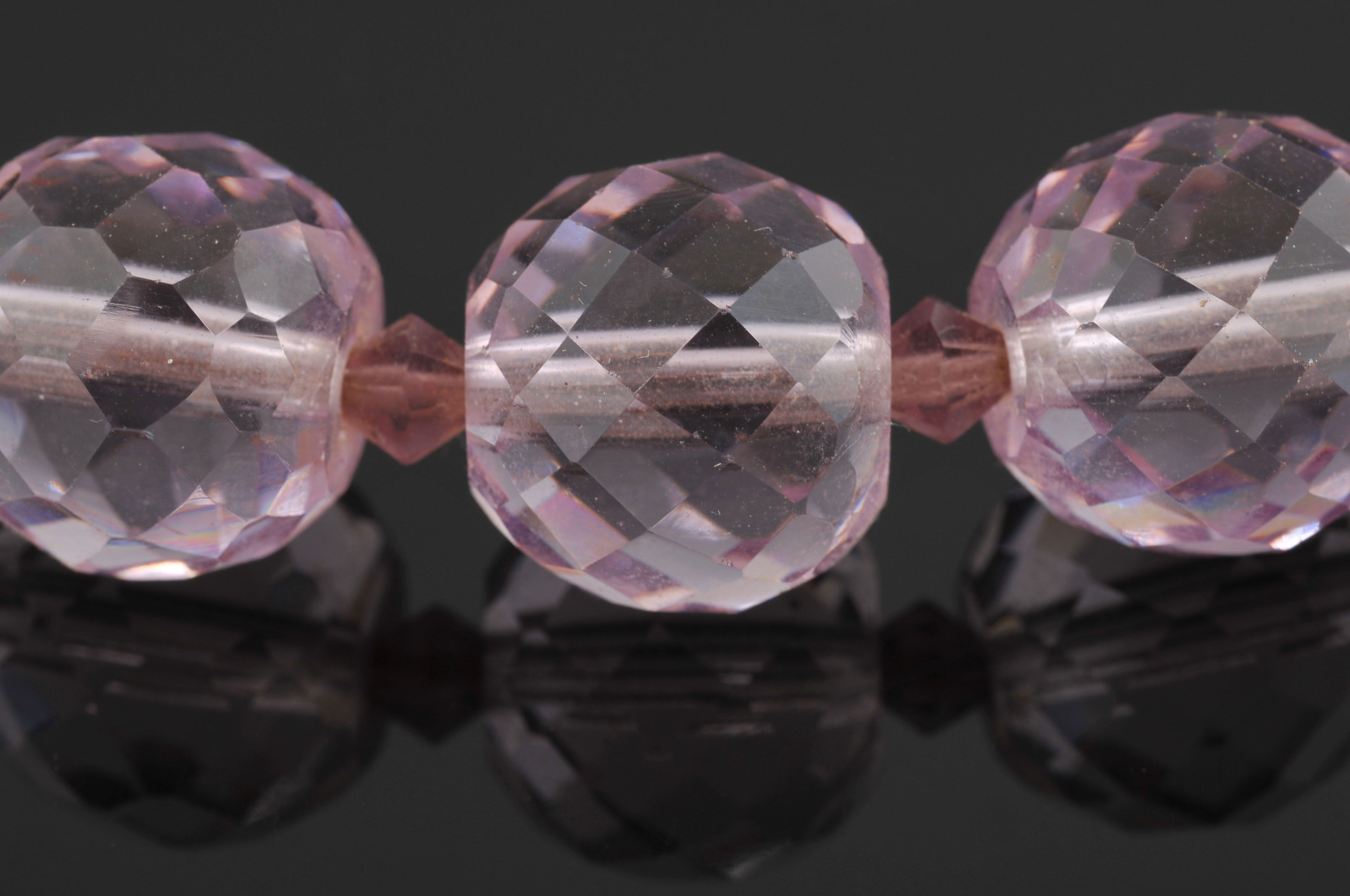 Vintage Purple Crystal Beaded Necklace 