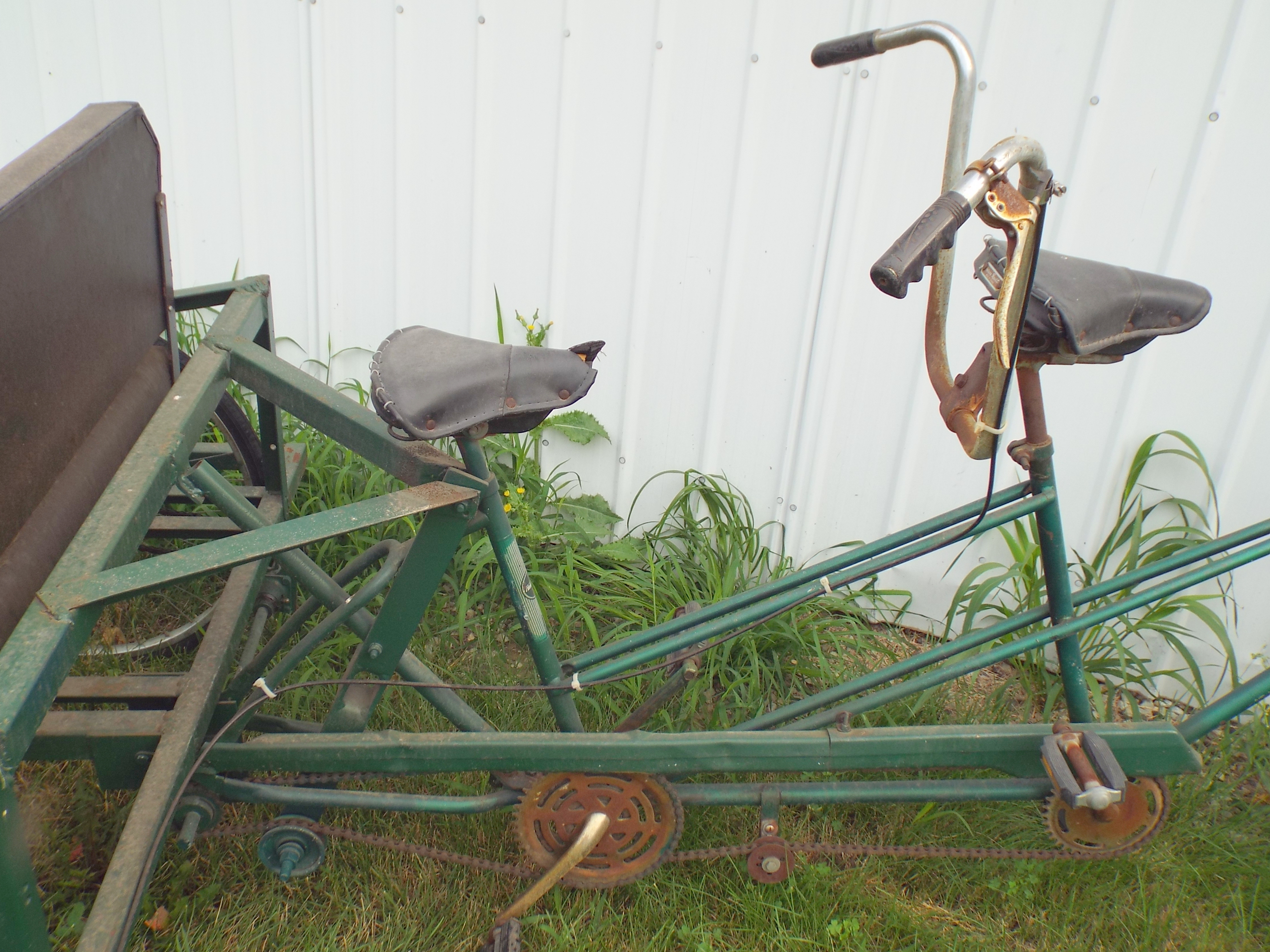 Tandem Bicycle with Attached Bench