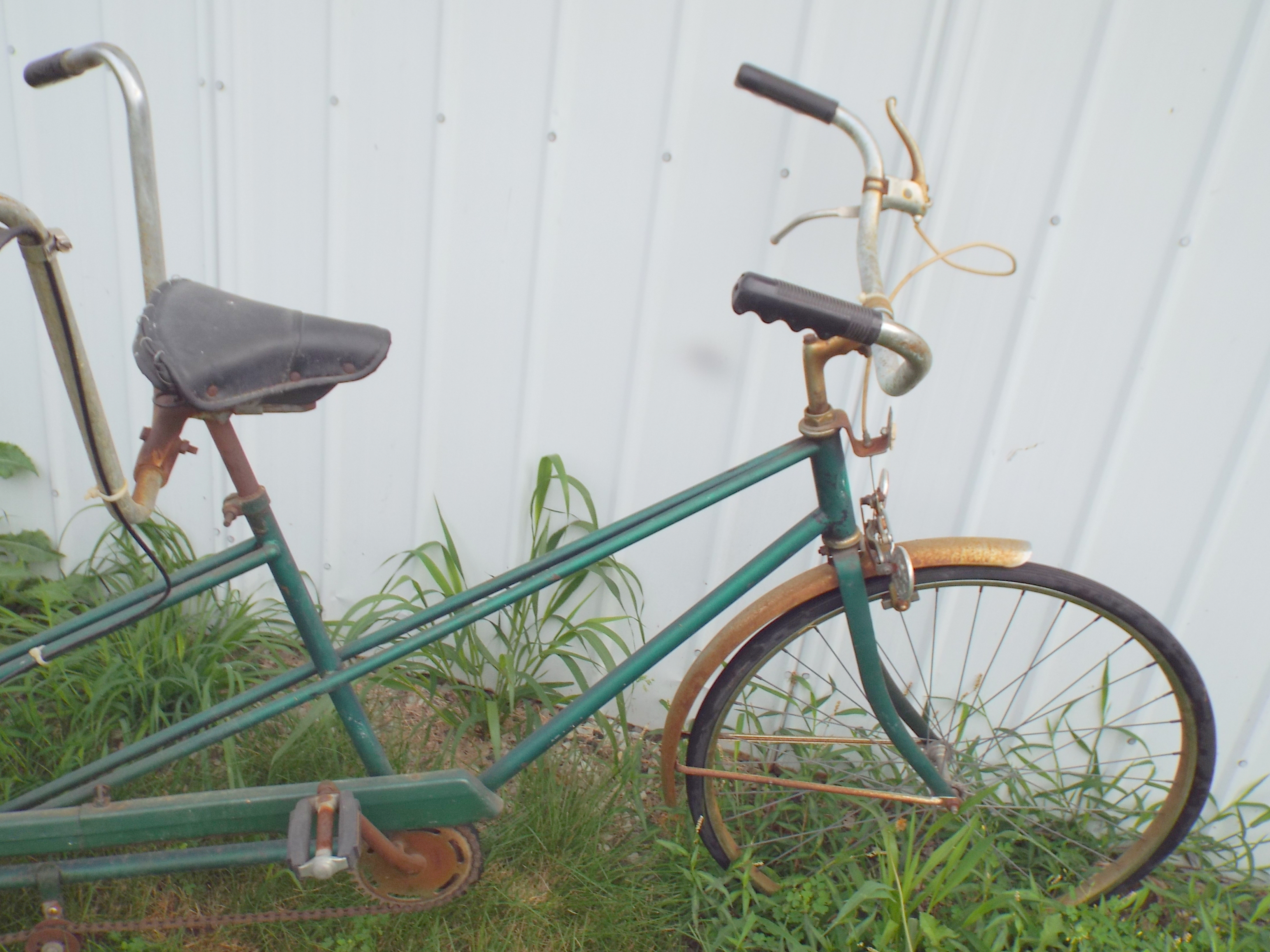 Tandem Bicycle with Attached Bench