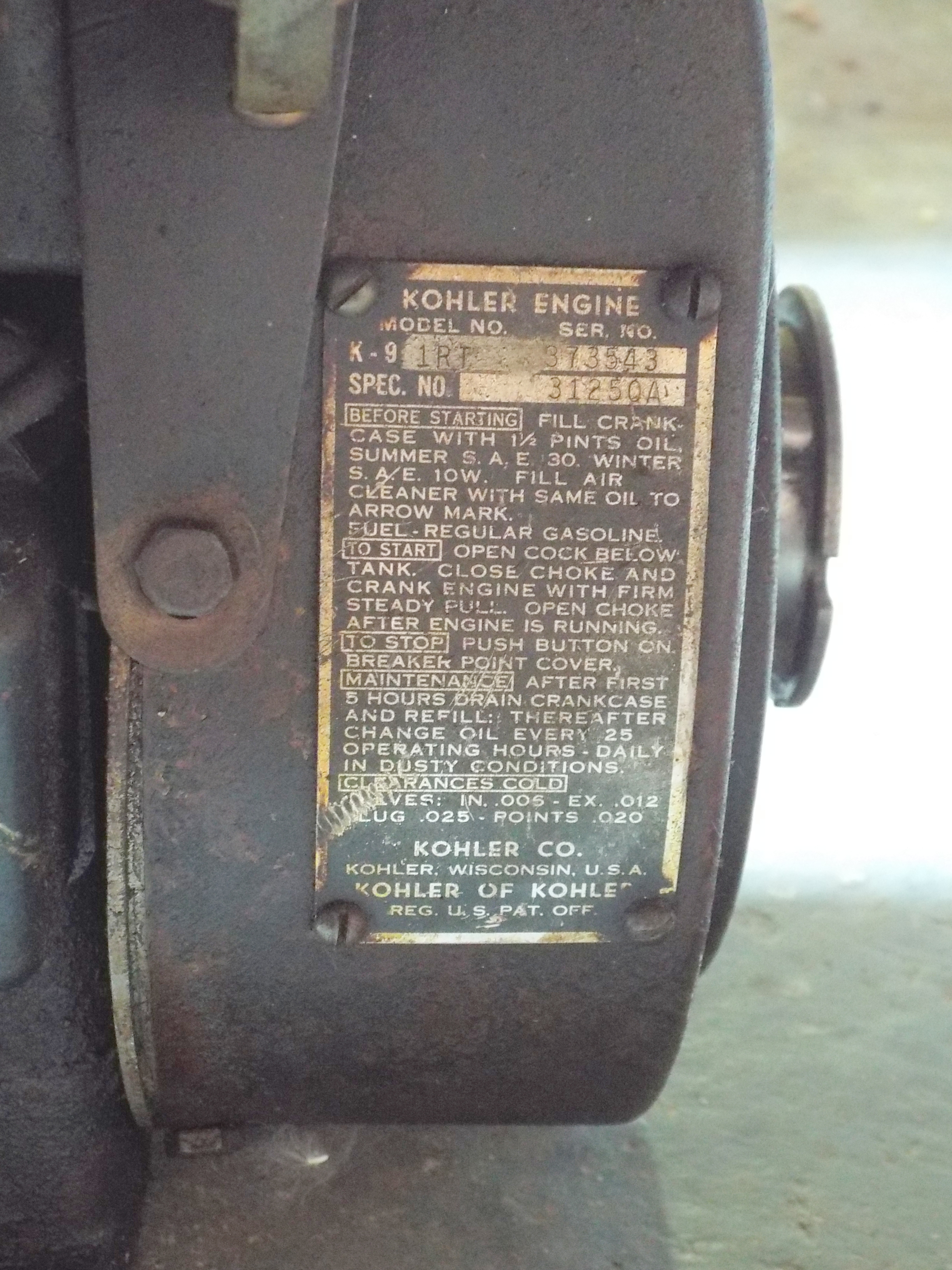 Kohler Lawn Mower Engine