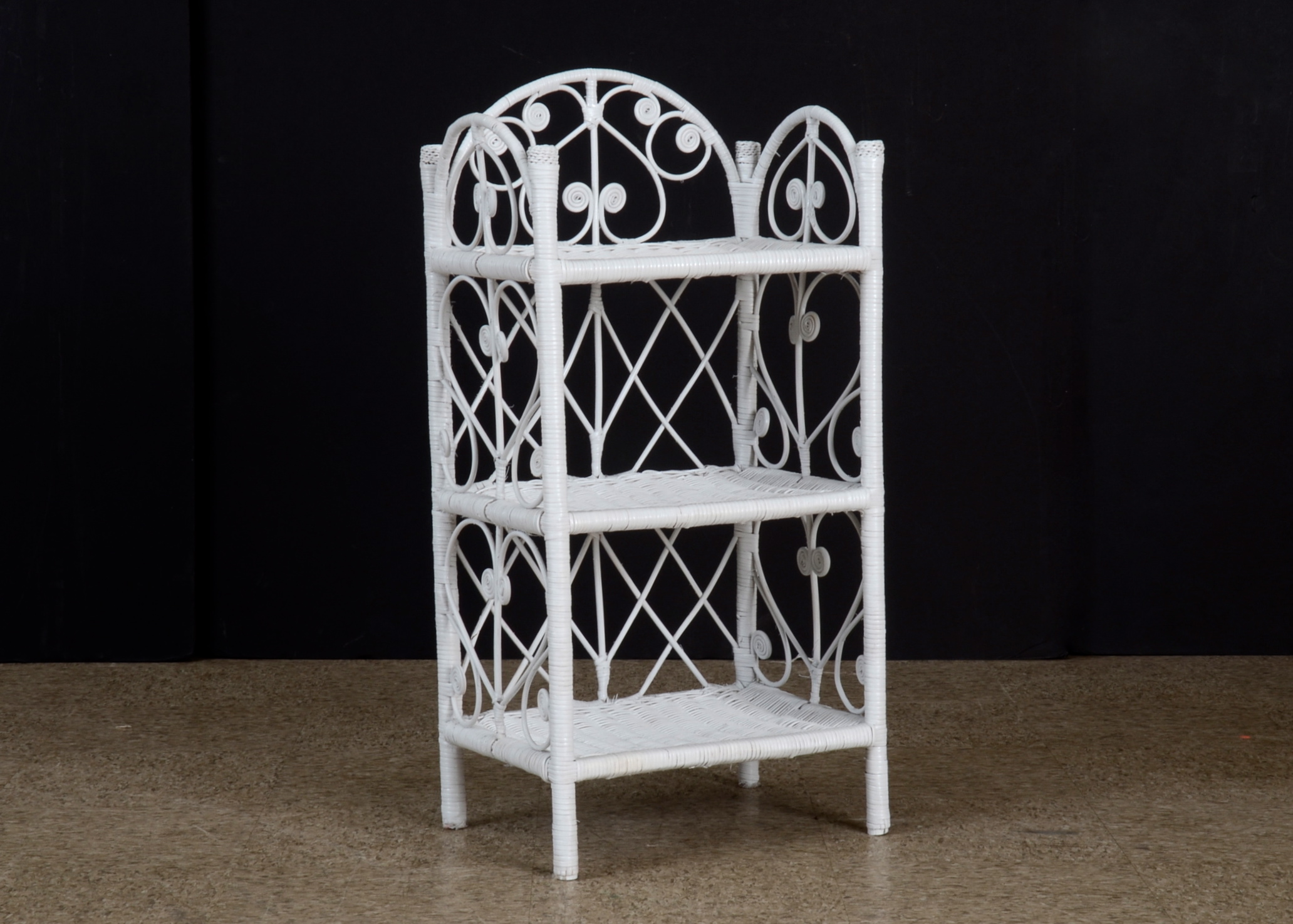 Vintage White Wicker Shelf