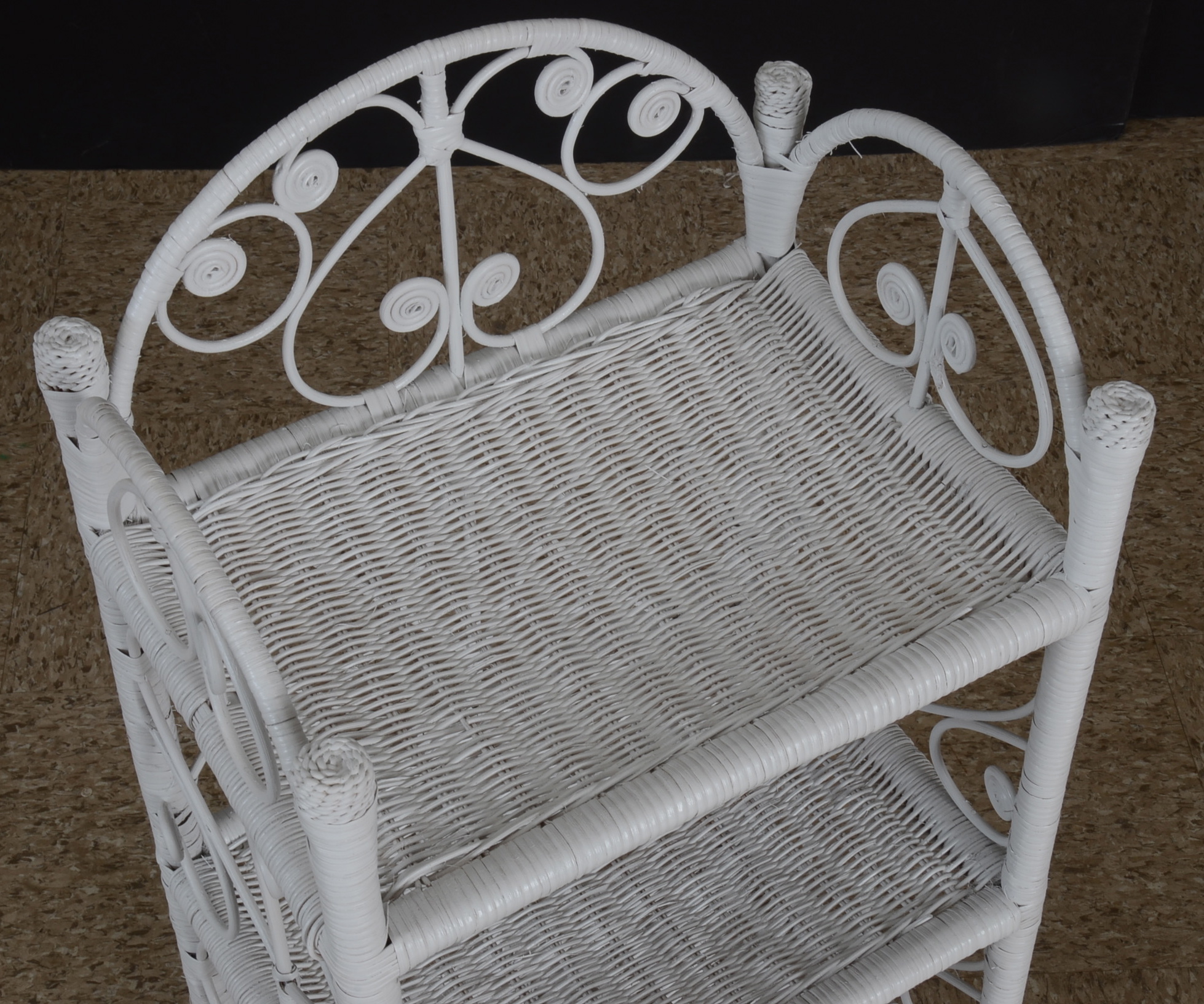 Vintage White Wicker Shelf