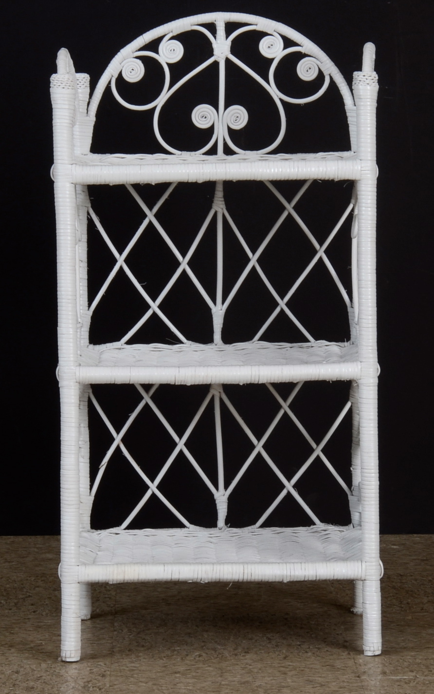 Vintage White Wicker Shelf