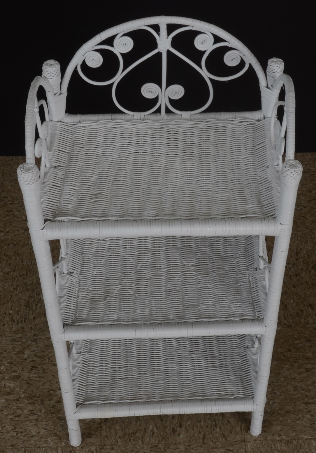 Vintage White Wicker Shelf