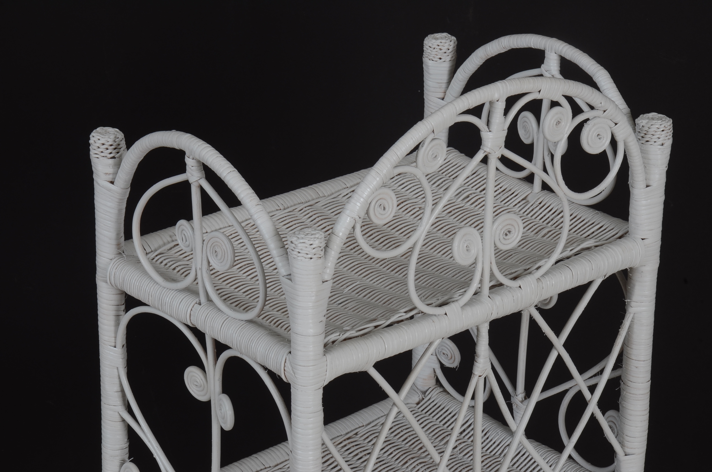 Vintage White Wicker Shelf