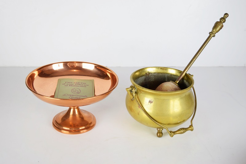 Brass and Copper Items to Include Two Small Lamps