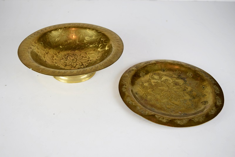 Brass and Copper Items to Include Two Small Lamps