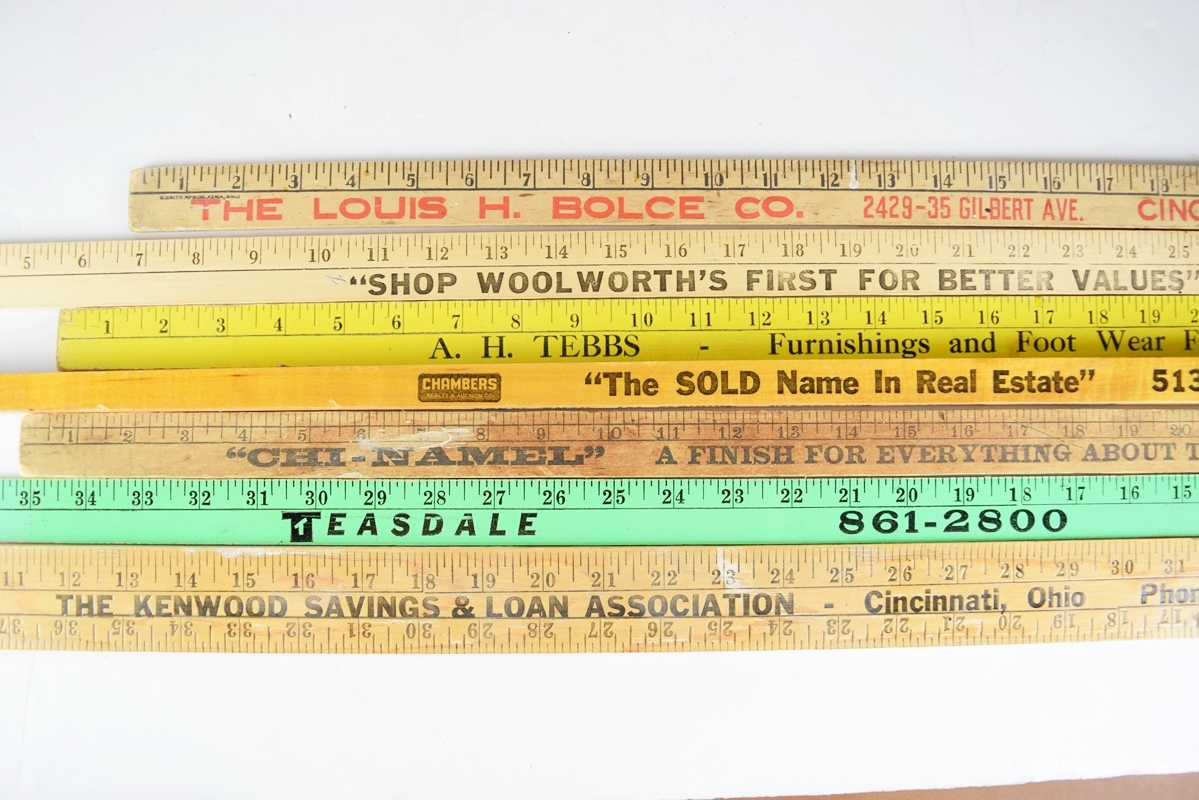One Dozen Vintage Rulers with Advertising