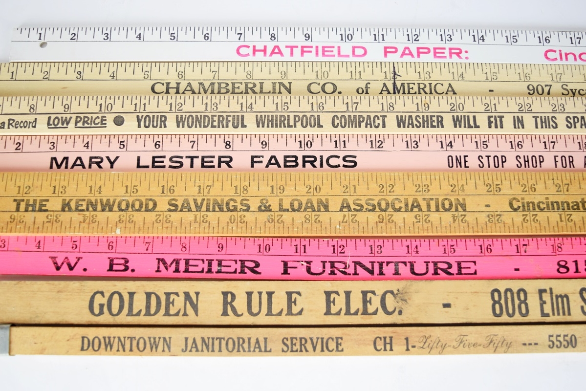 One Dozen Vintage Rulers with Advertising