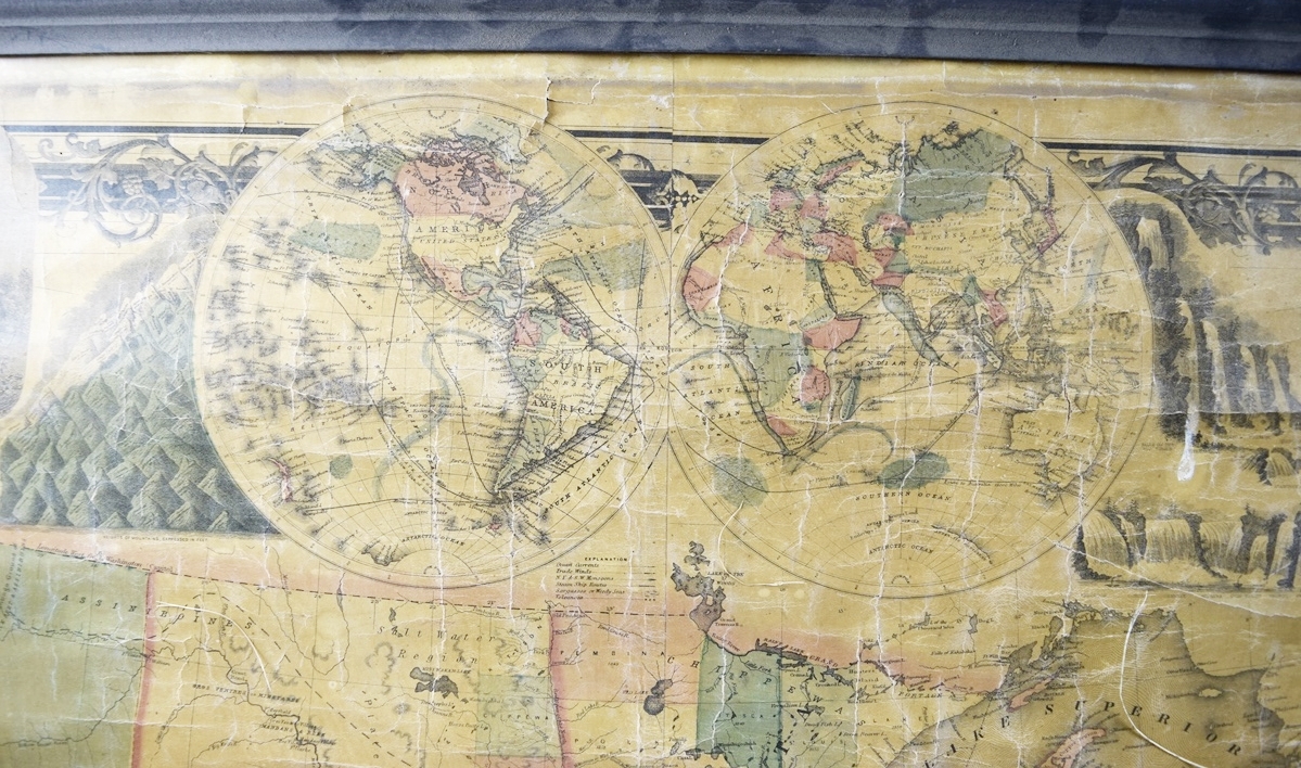 Two 1860s Wall Maps of U.S. and Butler Co. Ohio