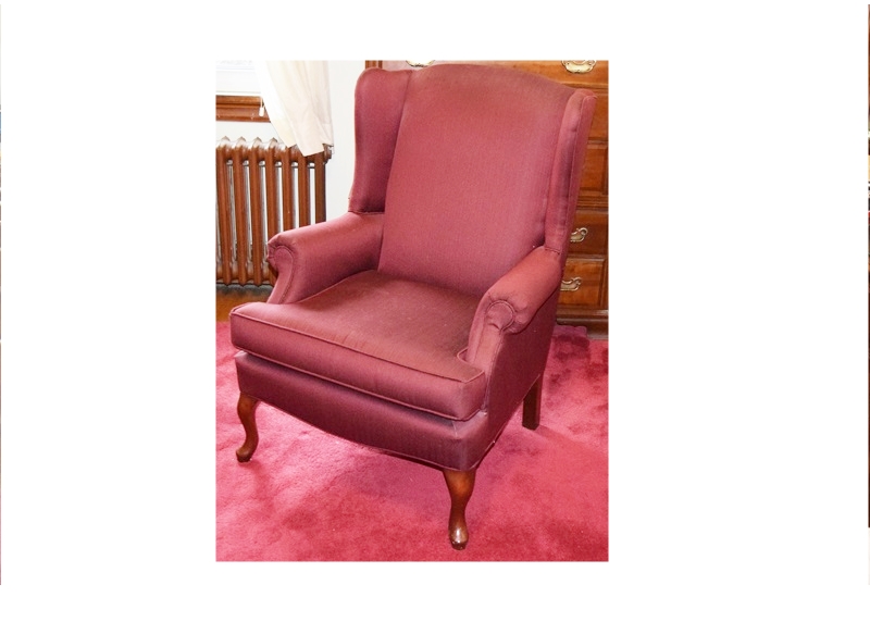 Queen Anne Style Wingback Armchair