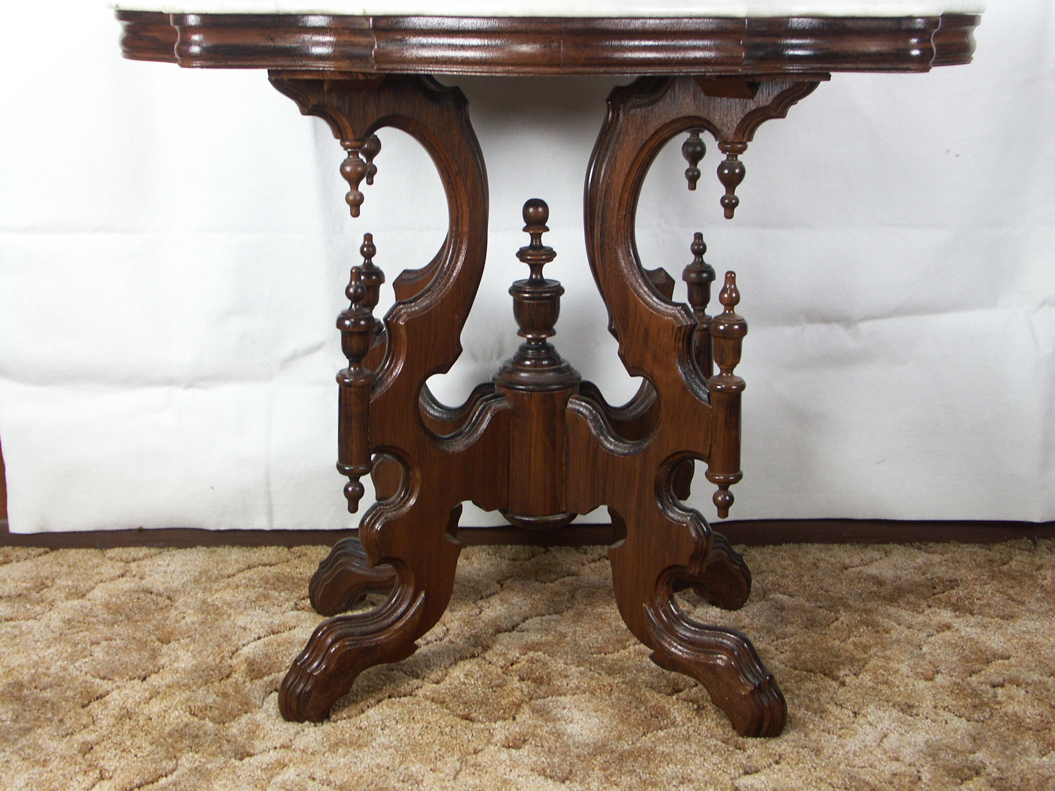 Antique Victorian Marble Top Parlor Table