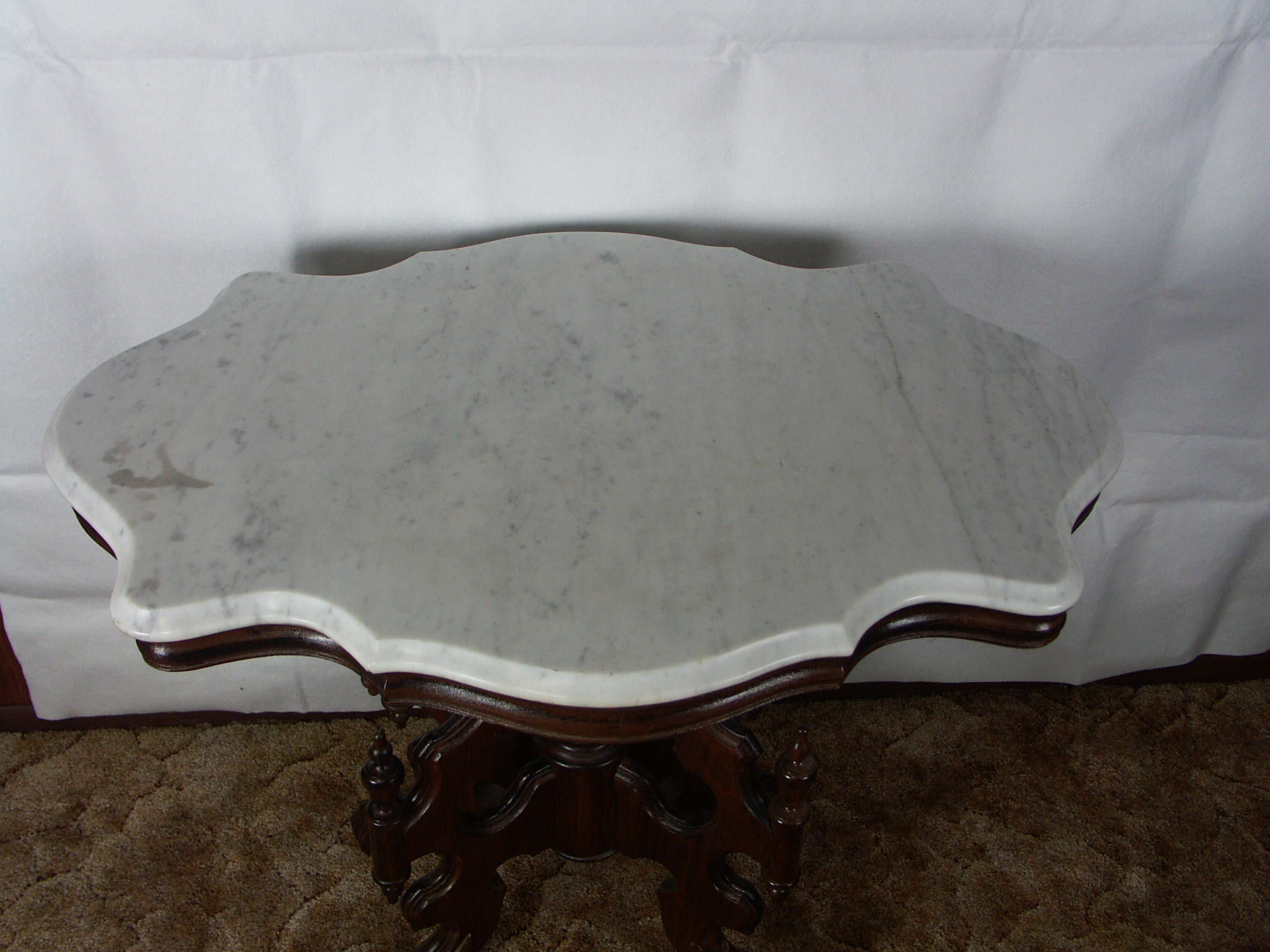 Antique Victorian Marble Top Parlor Table
