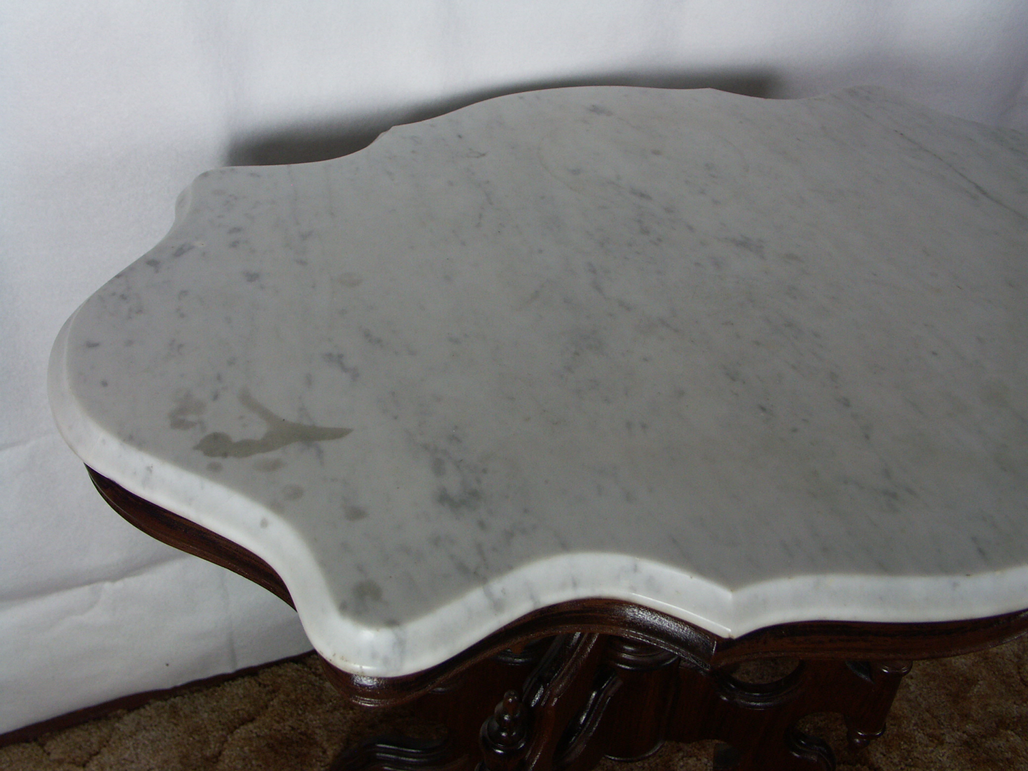 Antique Victorian Marble Top Parlor Table