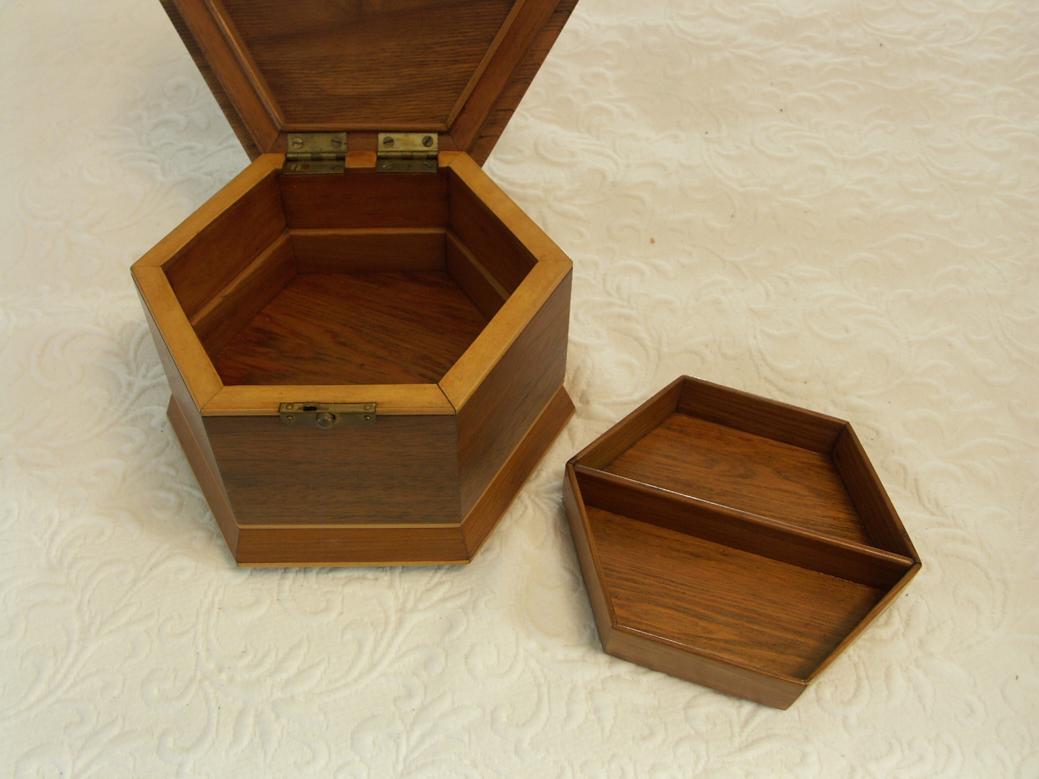 Six-Sided Wood Carved Box