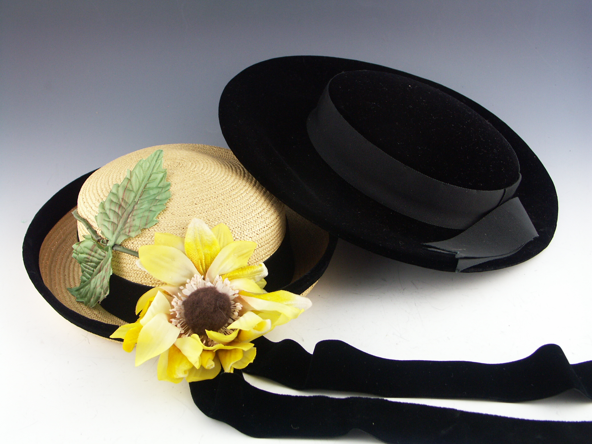 Two Women's Vintage Dress Hats