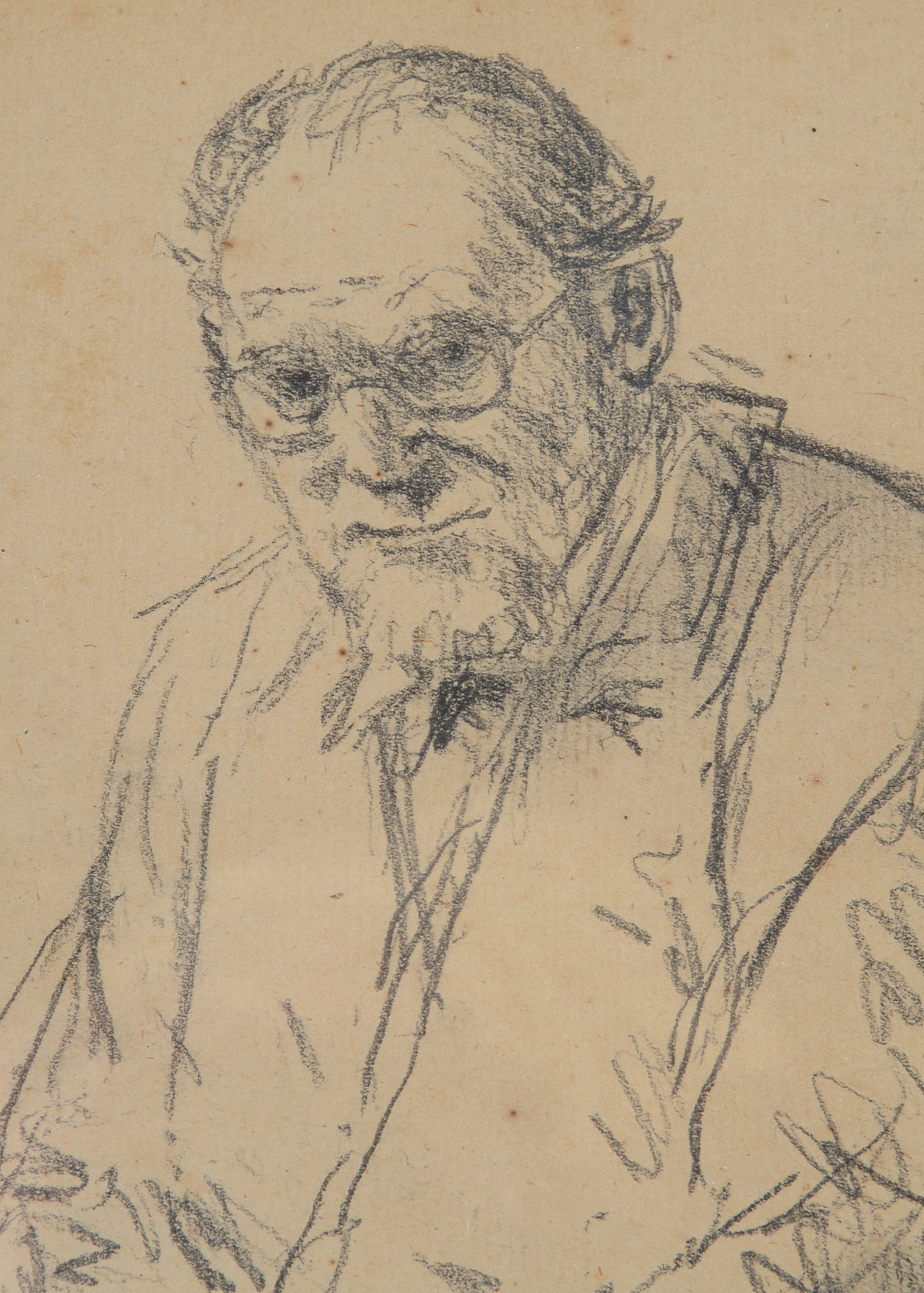 Original Signed Pencil Drawing of a Gentleman Titled "Farfar"