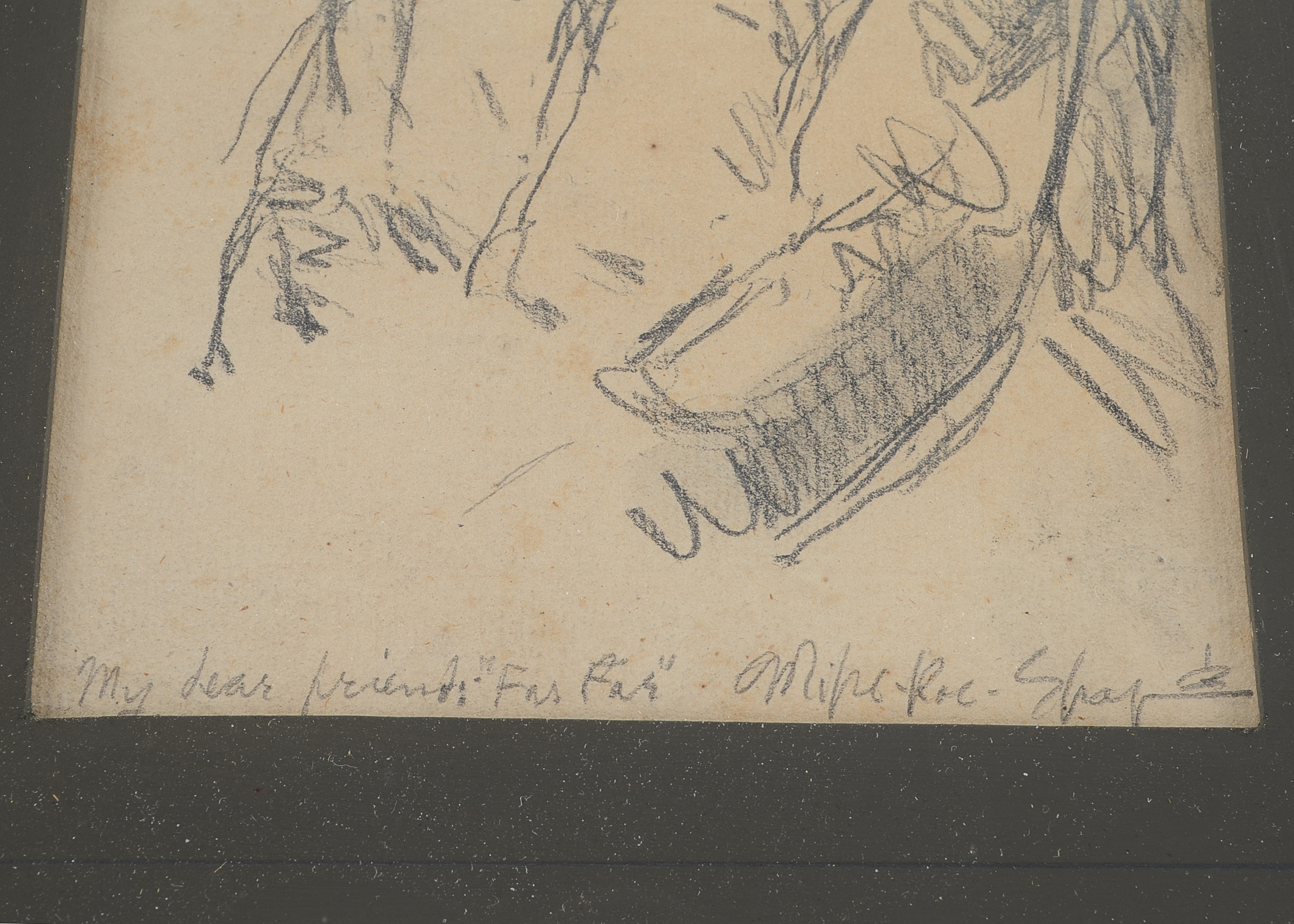 Original Signed Pencil Drawing of a Gentleman Titled "Farfar"