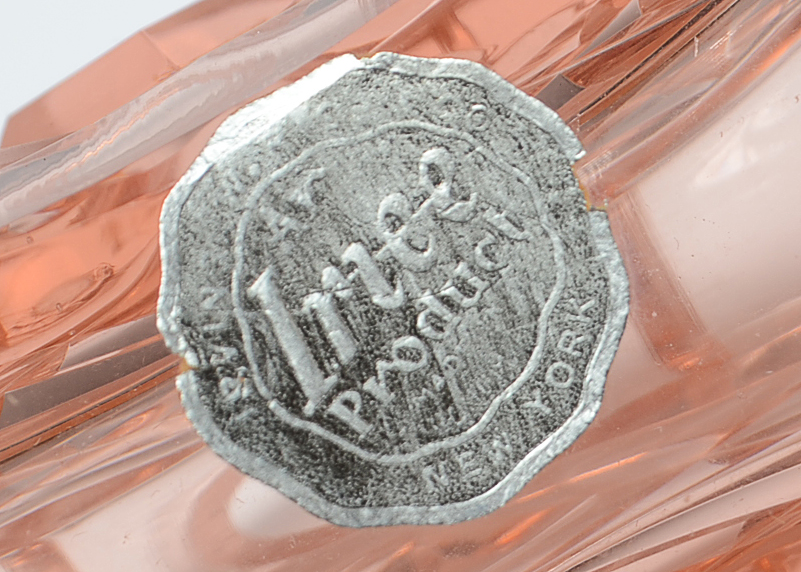 Exquisite Pink Cut Glass Perfume Bottle