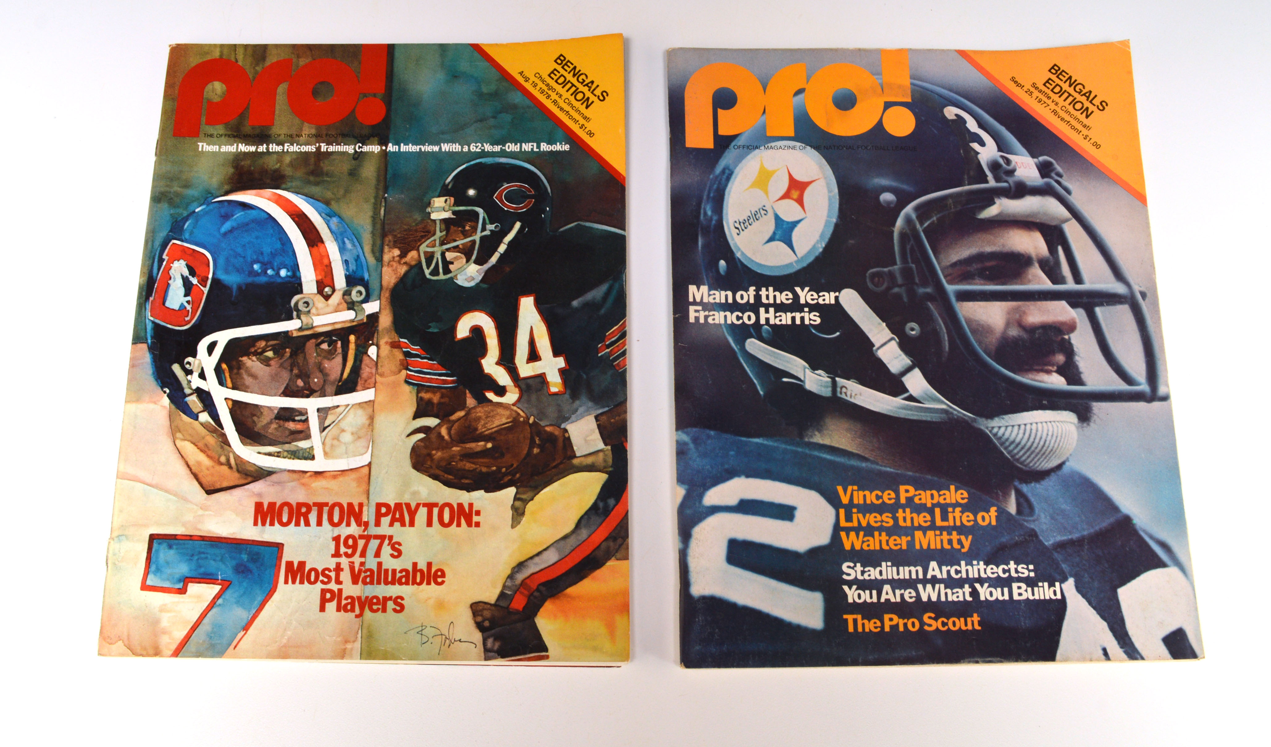 Four Cincinnati Bengals Vintage Programs