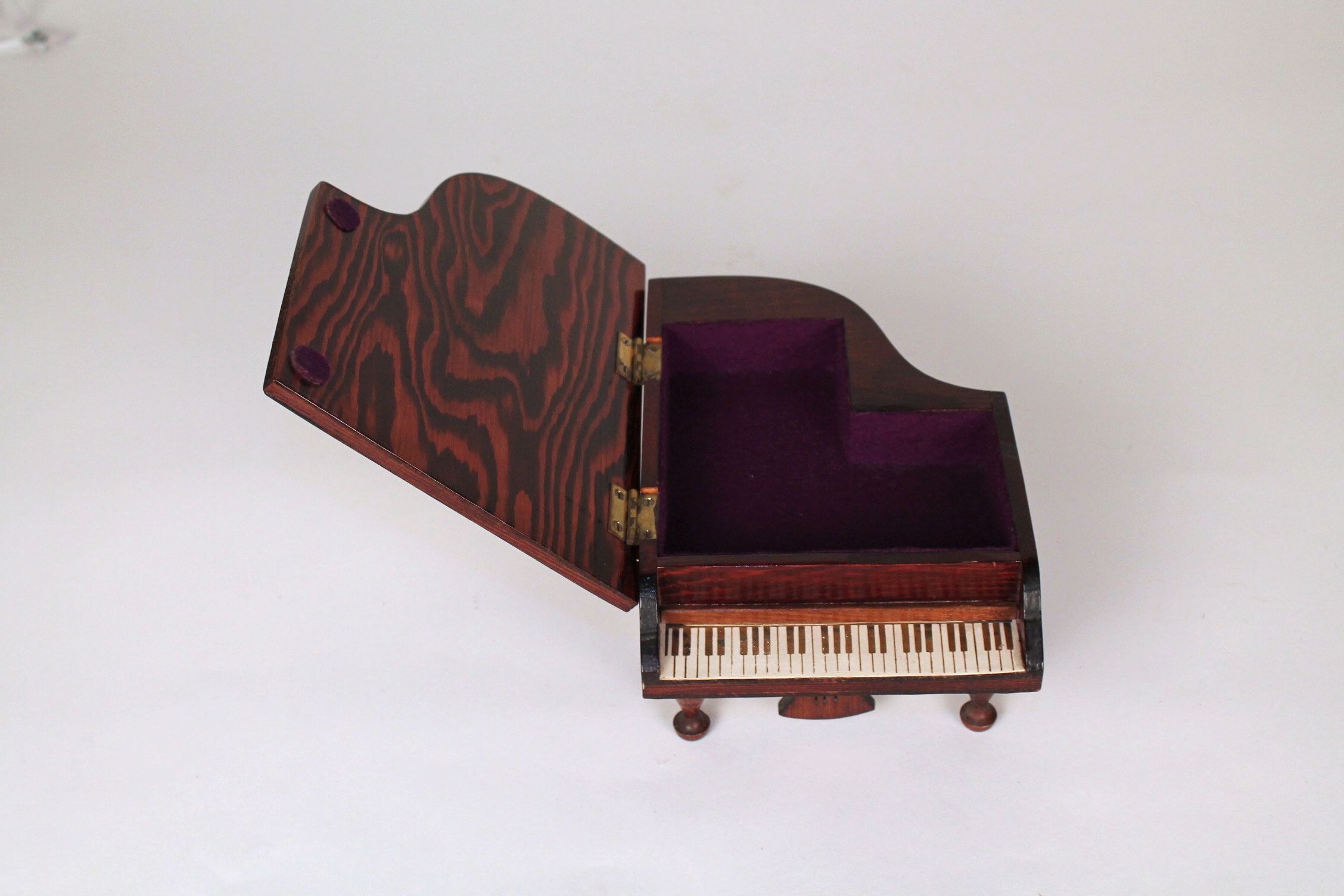 Vintage Woven Wood Picnic Basket and Wooden Decorative Items  