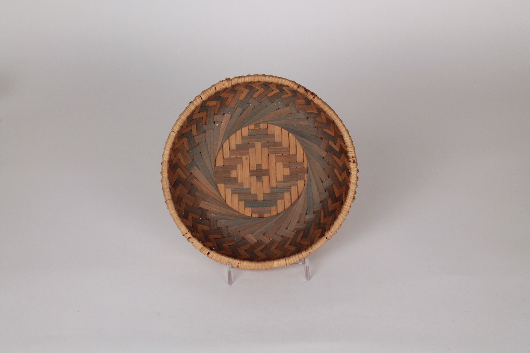 Vintage Woven Wood Picnic Basket and Wooden Decorative Items  