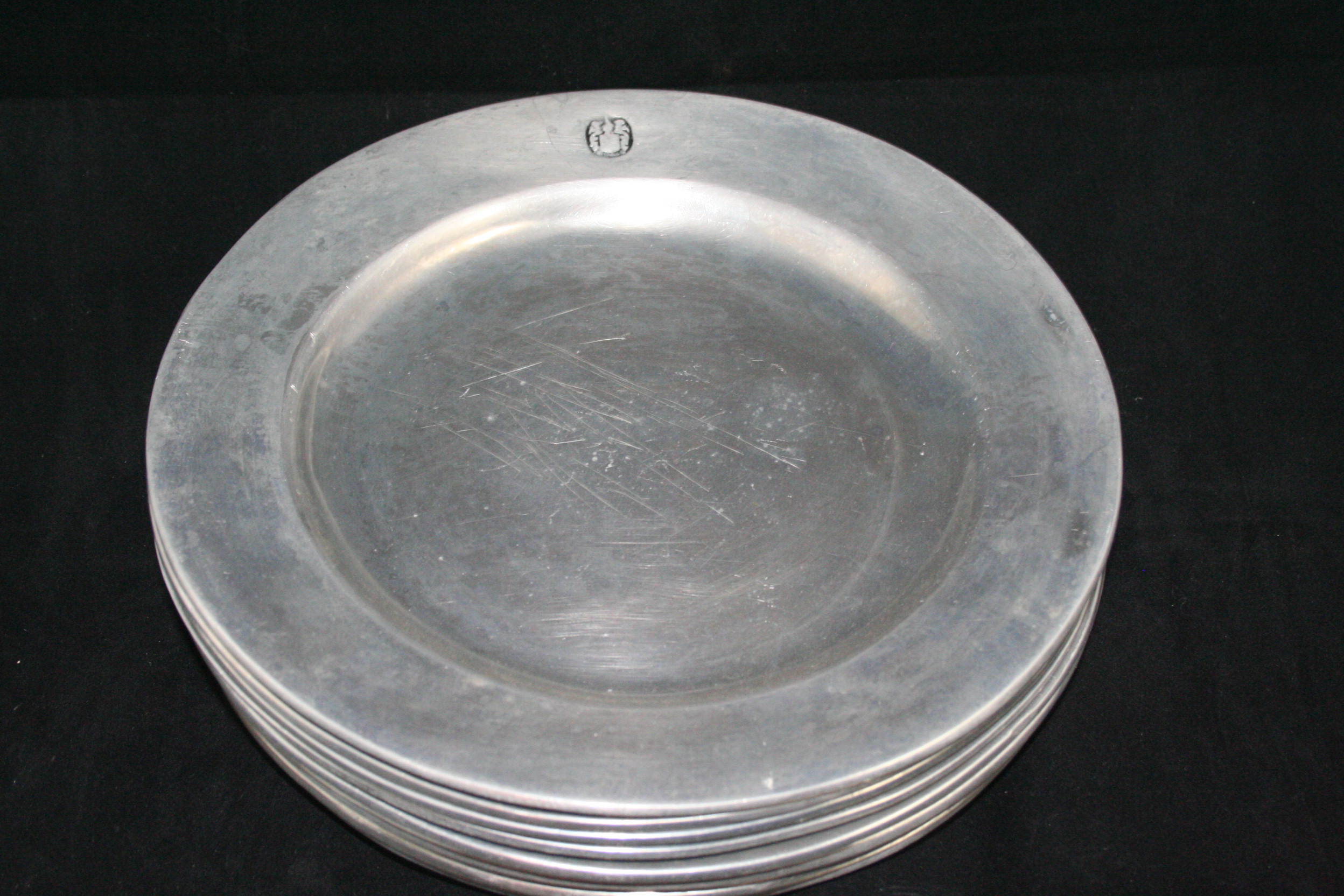 Set of Imitation Pewter Plates