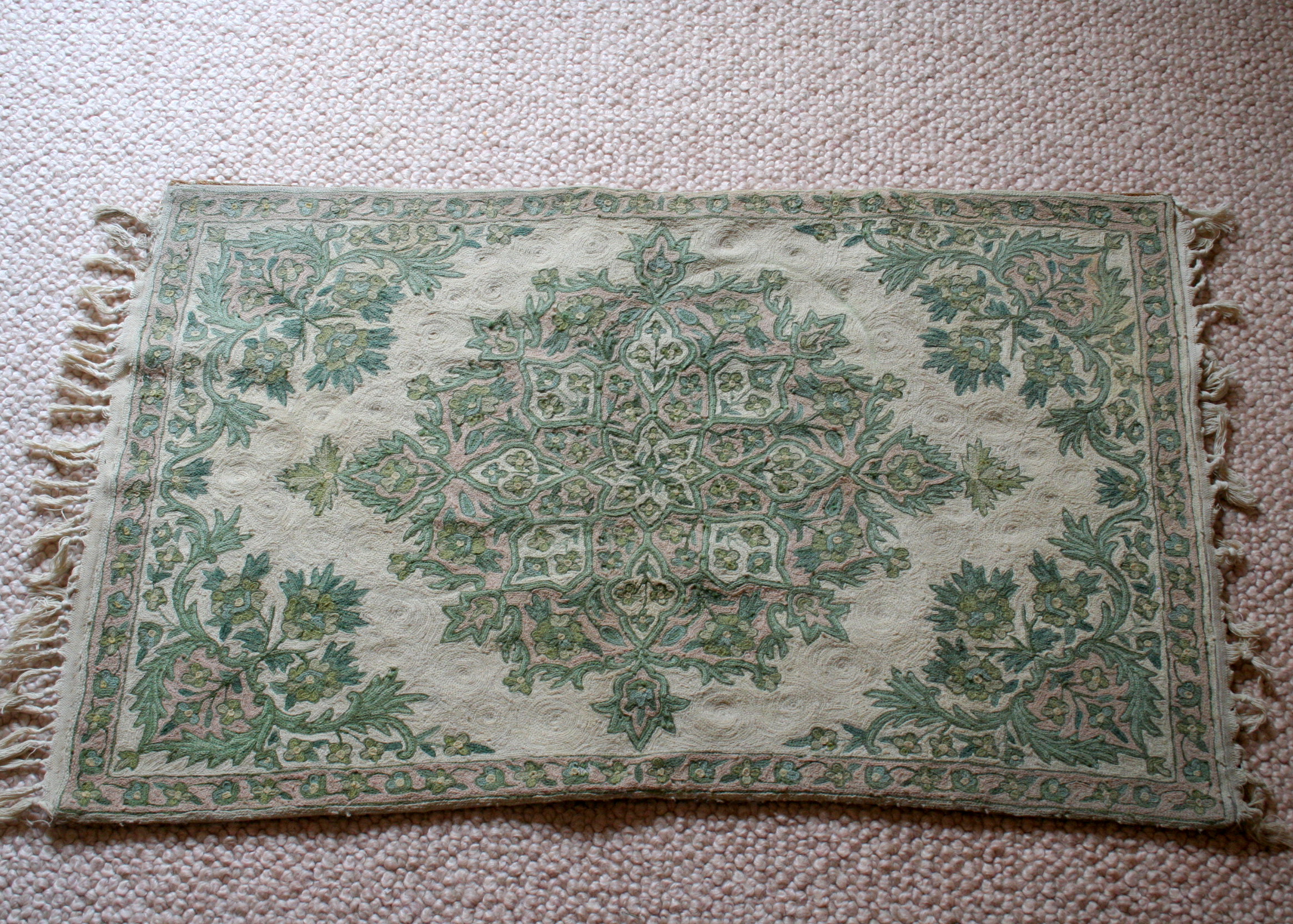 VIntage Crewel Accent Rug
