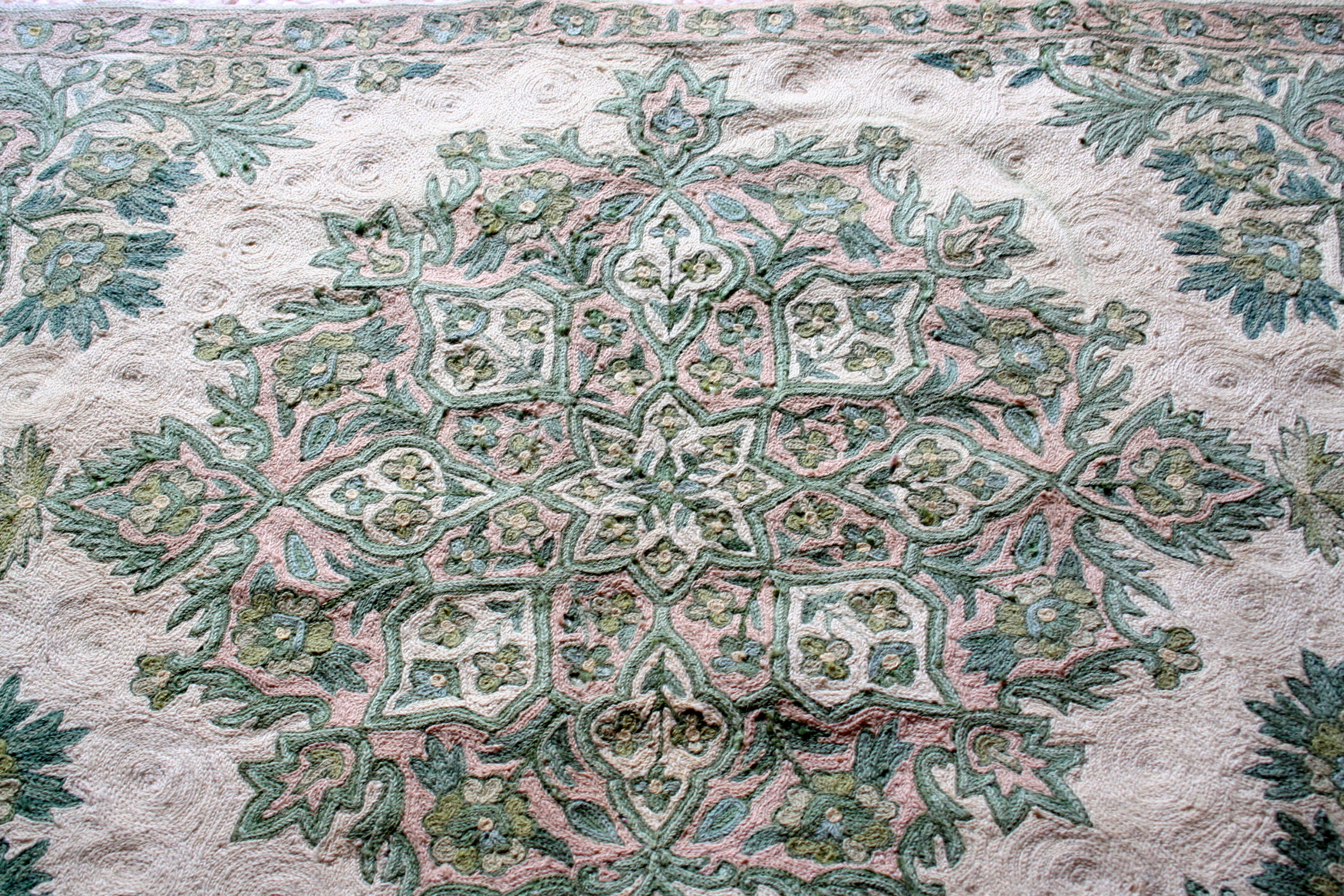 VIntage Crewel Accent Rug